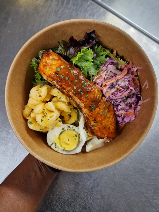 BBQ Jerk Salmon Salad Bowl