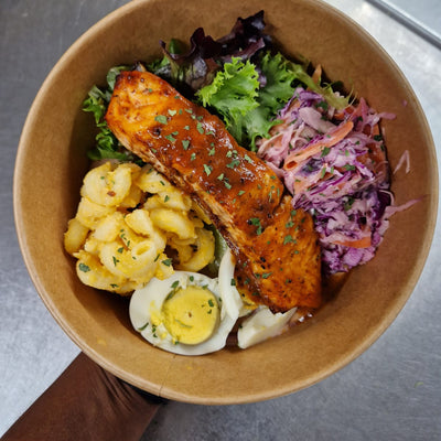 BBQ Jerk Salmon Salad Bowl